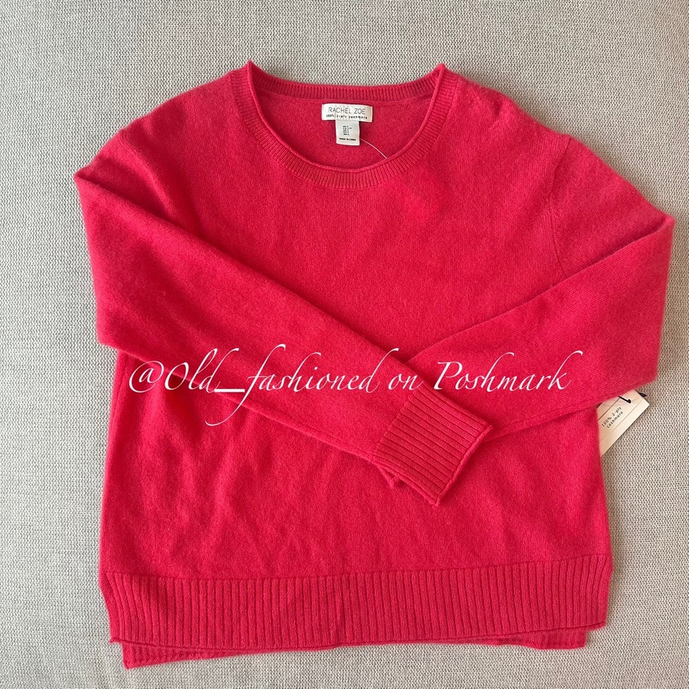 RACHEL ZOE 100% 2-Ply Cashmere Crewneck Sweater